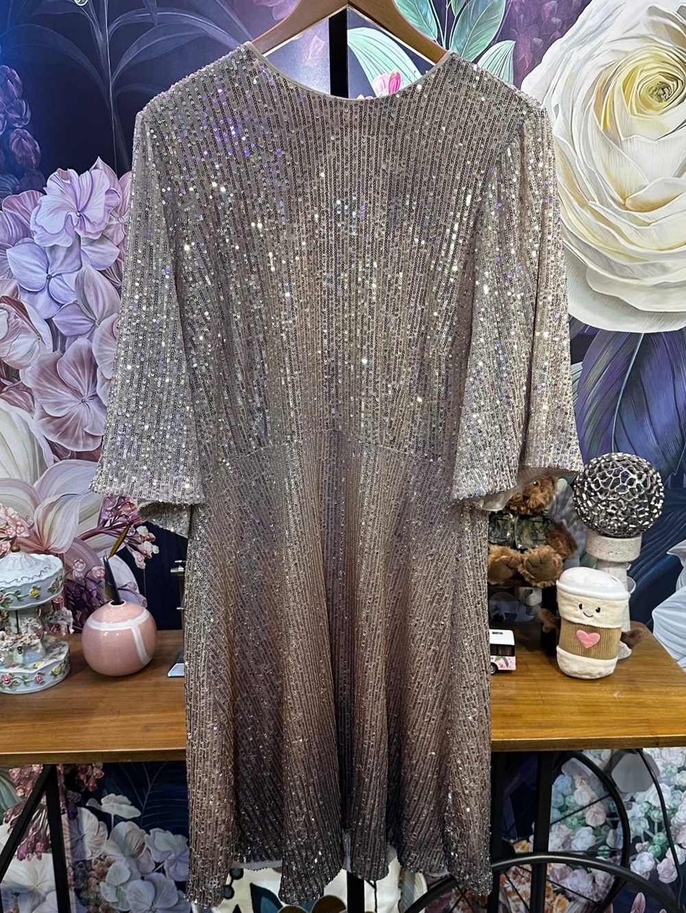 Old Navy XL Tall Ombre Sequin NWT Dress Glam Party Coquette Festival Open Back